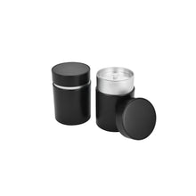 Afbeelding in Gallery-weergave laden, Luxe thee bewaarblik L – Zijdeglans Zwart voor ca 100-125 gram thee