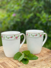Afbeelding in Gallery-weergave laden, Mok 300 ml Wit Roze Porselein Bloemen Theemok