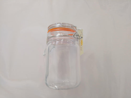 Bestel Glass tea jar with red rubber wring lid online bij Earl Orange.com