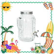 Afbeelding in Gallery-weergave laden, Bestel Glazen ijsthee dispenser - Cactus - 3,3 liter online bij Earl Orange.com