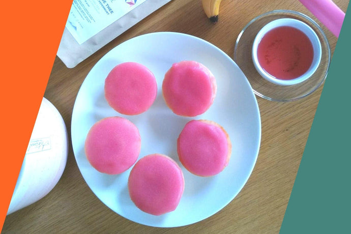 Recipe: Pink cookies with raspberry juice (in Dutch)