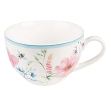 Afbeelding in Gallery-weergave laden, Kop en Schotel 230 ml Wit Roze Porselein Bloemen Servies
