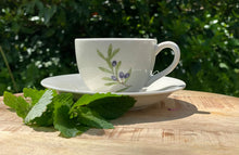 Afbeelding in Gallery-weergave laden, Kop en Schotel 200 ml Beige Blauw Keramiek Olijftak Servies
